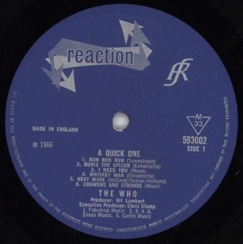 The Who A Quick One vinyl LP album (LP record) UK WHOLPAQ210979