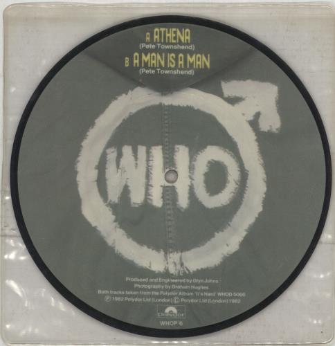 The Who Athena 7" vinyl picture disc (7 inch picture disc single) UK WHO7PAT49411