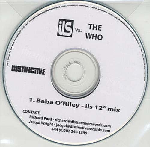 The Who Baba O'Riley CD-R acetate UK WHOCRBA385350