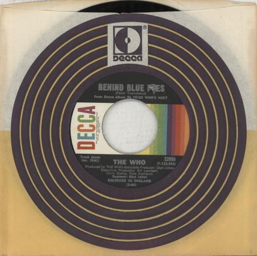 The Who Behind Blue Eyes 7" vinyl single (7 inch record / 45) US WHO07BE264954