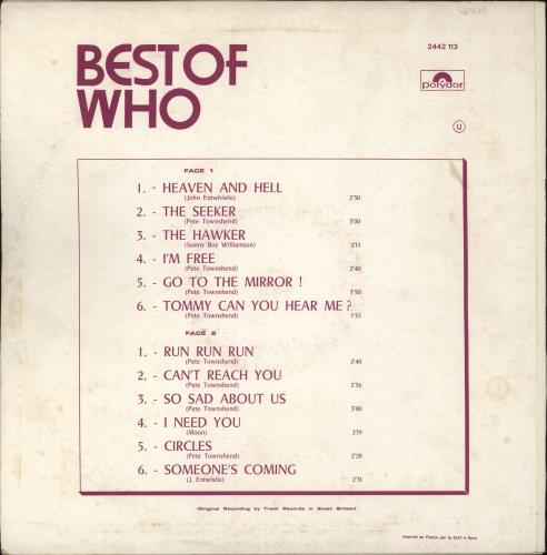 The Who Best Of Who Vol 2 vinyl LP album (LP record) French WHOLPBE199750