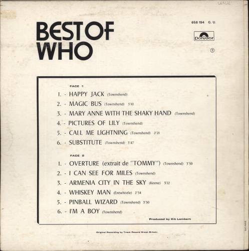 The Who Best Of Who vinyl LP album (LP record) French WHOLPBE173166