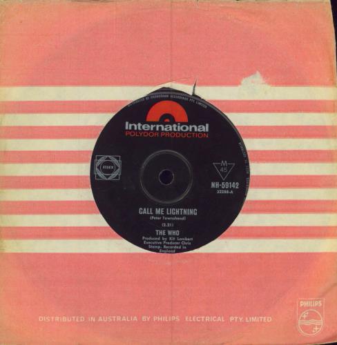 The Who Call Me Lightning - VG 7" vinyl single (7 inch record / 45) Australian WHO07CA784783