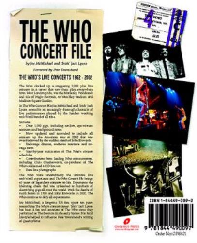The Who Concert File book UK WHOBKCO409761