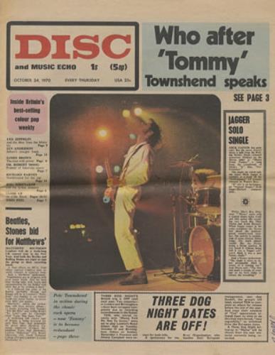 The Who Disc And Music Echo - October 1970 magazine UK WHOMADI340376