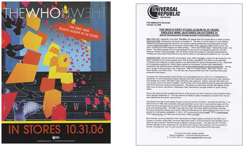 The Who Endless Wire media press pack US WHOPPEN407802