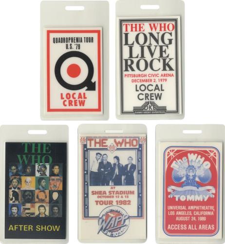 The Who Five Tour Laminates tour pass US WHOTPFI462520