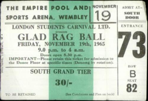 The Who Glad Rag Ball ticket stub memorabilia UK WHOMMGL537542