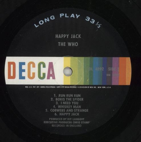 The Who Happy Jack - 1st - Shrink vinyl LP album (LP record) US WHOLPHA285690