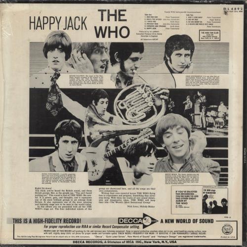 The Who Happy Jack - 1st - Shrink vinyl LP album (LP record) US WHOLPHA285690