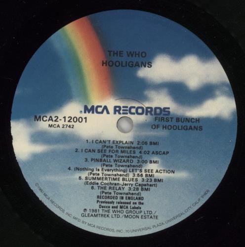 The Who Hooligans 2-LP vinyl record set (Double LP Album) US WHO2LHO101217