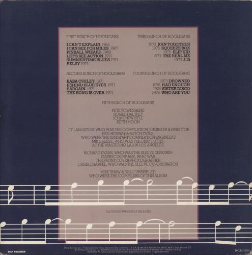 The Who Hooligans 2-LP vinyl record set (Double LP Album) US WHO2LHO101217