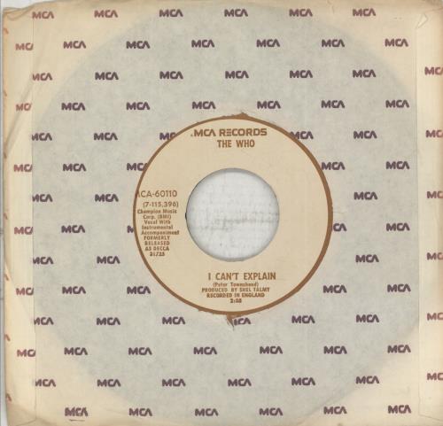The Who I Can't Explain 7" vinyl single (7 inch record / 45) US WHO07IC408139