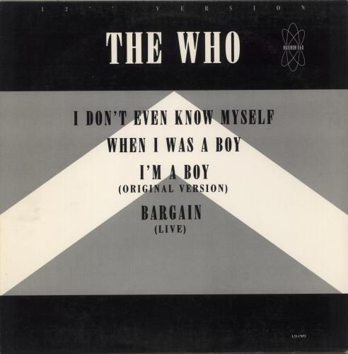 The Who I Don't Even Know Myself 12" vinyl single (12 inch record / Maxi-single) US WHO12ID71426
