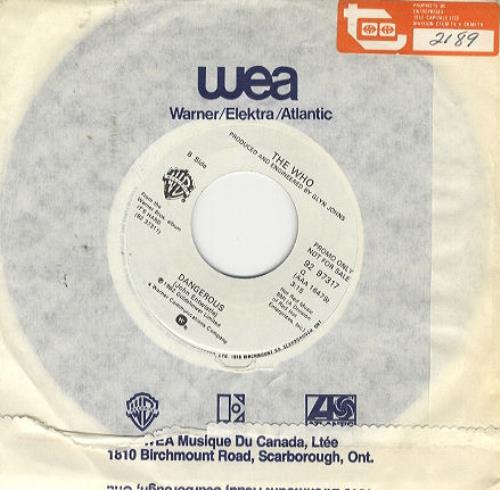 The Who It's Hard 7" vinyl single (7 inch record / 45) Canadian WHO07IT231902