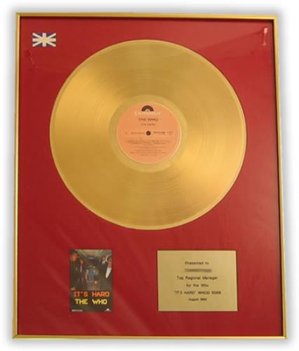 The Who It's Hard award disc UK WHOAWIT401702