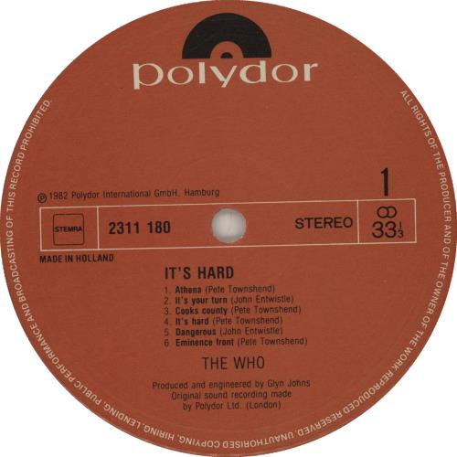The Who It's Hard vinyl LP album (LP record) Dutch WHOLPIT656368
