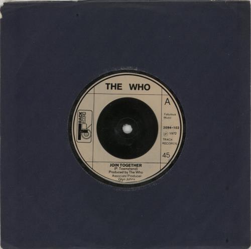 The Who Join Together - Cream Injection 7" vinyl single (7 inch record / 45) UK WHO07JO880937