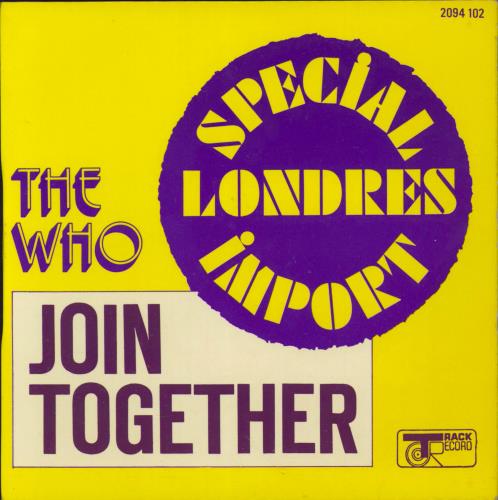 The Who Join Together - P/S 7" vinyl single (7 inch record / 45) French WHO07JO215699