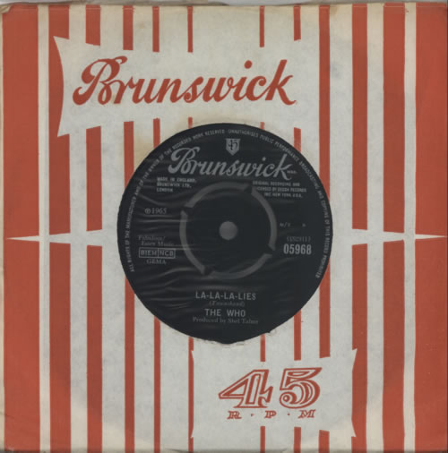 The Who La-La-La-Lies 7" vinyl single (7 inch record / 45) UK WHO07LA212401