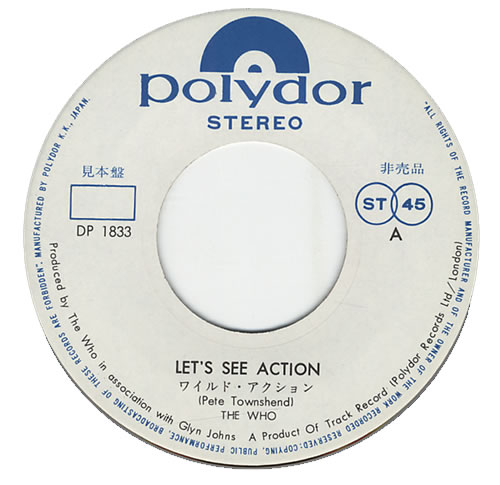 The Who Let's See Action 7" vinyl single (7 inch record / 45) Japanese WHO07LE68443