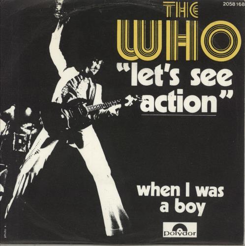 The Who Let's See Action 7" vinyl single (7 inch record / 45) Belgian WHO07LE873988