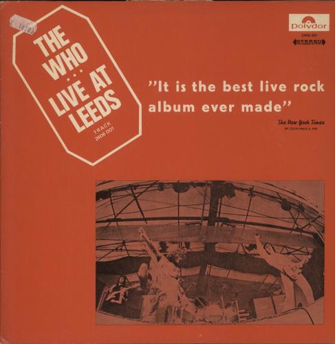 The Who Live At Leeds 3rd vinyl LP album (LP record) Israeli WHOLPLI876012