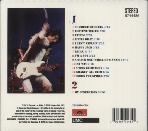 The Who Live At The Fillmore East 1968 - Sealed 2 CD album set (Double CD) UK WHO2CLI876017