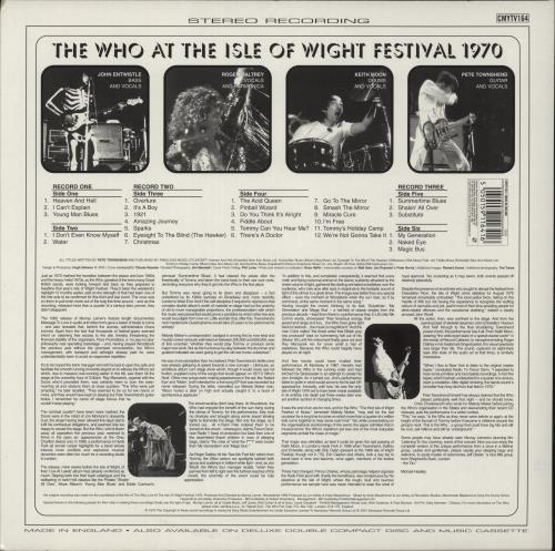 The Who Live At The Isle Of Wight Festival 1970 3-LP vinyl record set (Triple LP Album) UK WHO3LLI276044