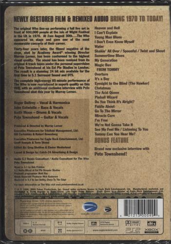 The Who Live At The Isle Of Wight Festival 1970 DVD UK WHODDLI876086