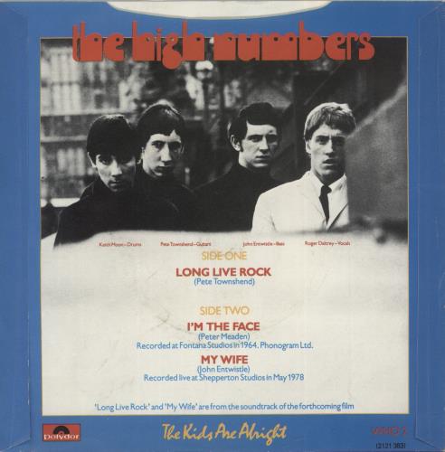 The Who Long Live Rock - P/S 7" vinyl single (7 inch record / 45) UK WHO07LO56873