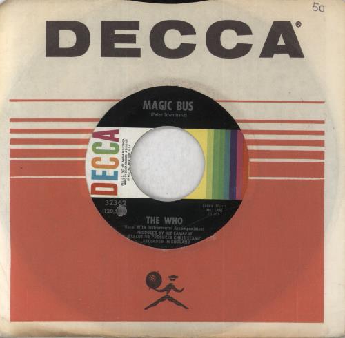 The Who Magic Bus + Company sleeve 7" vinyl single (7 inch record / 45) US WHO07MA56495