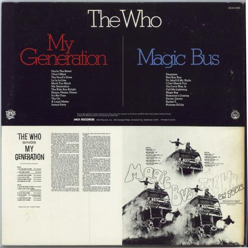 The Who Magic Bus / My Generation 2-LP vinyl record set (Double LP Album) US WHO2LMA663890