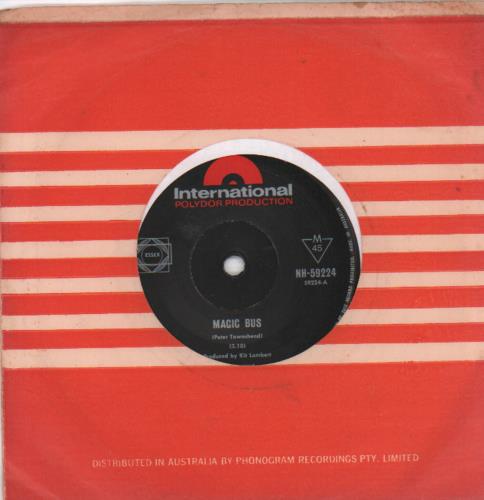 The Who Magic Bus - black label 7" vinyl single (7 inch record / 45) Australian WHO07MA655282