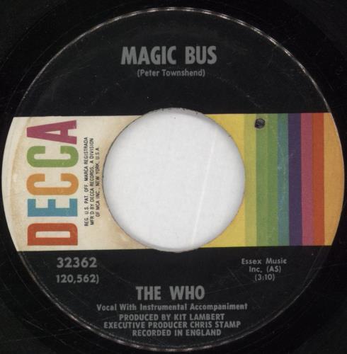 The Who Magic Bus 7" vinyl single (7 inch record / 45) US WHO07MA848600