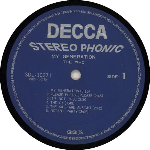 The Who My Generation - 1st - Girl Cover (VG+) vinyl LP album (LP record) Japanese WHOLPMY729865