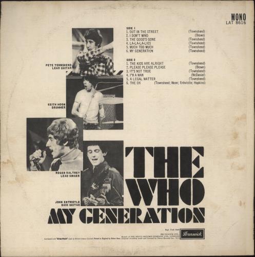 The Who My Generation - 1st - Good vinyl LP album (LP record) UK WHOLPMY405197