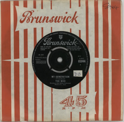 The Who My Generation - 1st - SOL 7" vinyl single (7 inch record / 45) UK WHO07MY596504