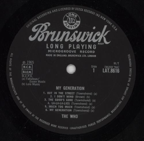 The Who My Generation - 1st vinyl LP album (LP record) UK WHOLPMY226915
