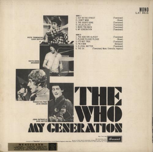 The Who My Generation - 1st vinyl LP album (LP record) UK WHOLPMY226915
