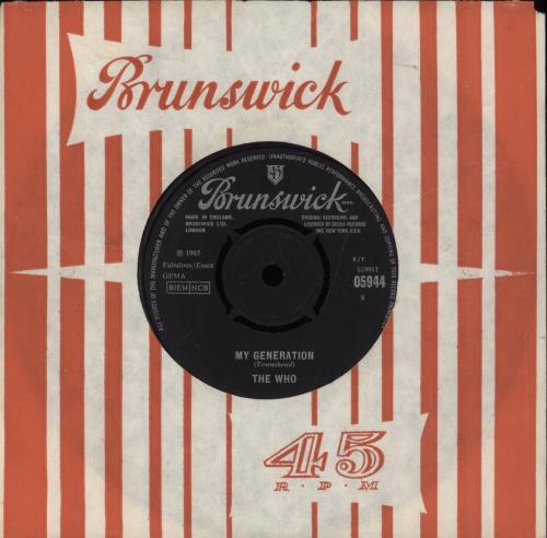 The Who My Generation - 1st 7" vinyl single (7 inch record / 45) UK WHO07MY63078