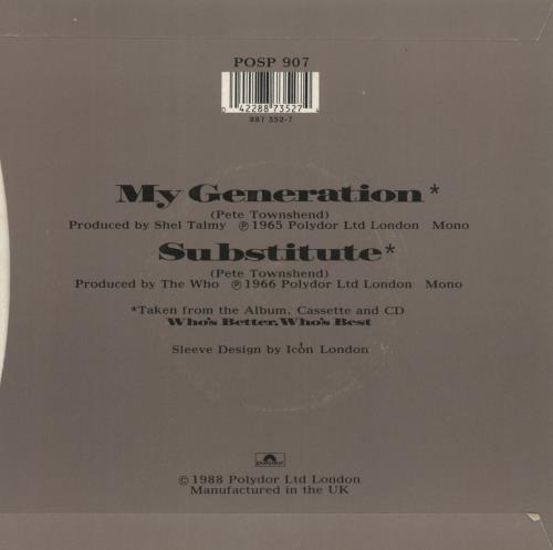 The Who My Generation 7" vinyl single (7 inch record / 45) UK WHO07MY461668