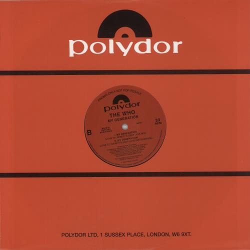 The Who My Generation 12" vinyl single (12 inch record / Maxi-single) UK WHO12MY69901