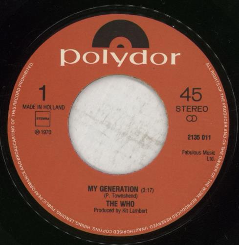The Who My Generation 7" vinyl single (7 inch record / 45) Dutch WHO07MY875952