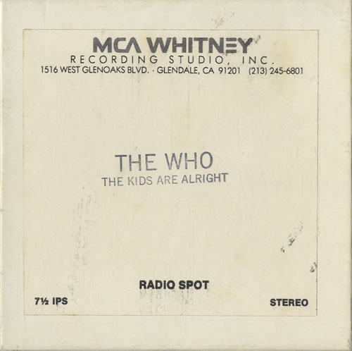 The Who Official 1979 Radio Spot Reel to Reel US WHORROF473302
