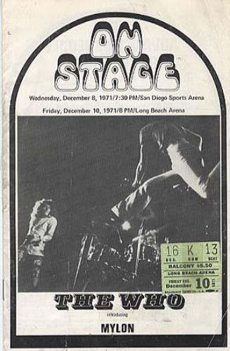 The Who On Stage + Ticket Stub tour programme US WHOTRON324906