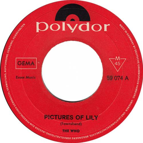 The Who Pictures Of Lily - EX 7" vinyl single (7 inch record / 45) German WHO07PI405408
