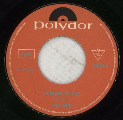 The Who Pictures Of Lily - EX 7" vinyl single (7 inch record / 45) Belgian WHO07PI875934