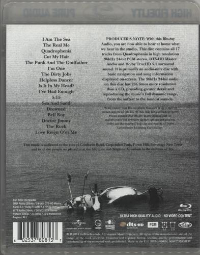 The Who Quadrophenia Blu Ray Audio UK WHOABQU772749