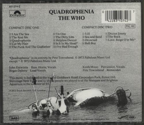 The Who Quadrophenia 2 CD album set (Double CD) German WHO2CQU867761